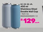 Koga 450ml Stainless Steel Double Wall Cup-Each