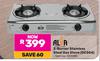 Alva 2 Burner Stainless Steel Gas Stove GCS04