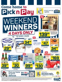 Pick n Pay Western Cape : Weekend Winners (16 April - 19 April 2026)