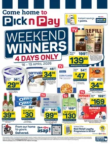 Pick n Pay KwaZulu-Natal : Weekend Winners (16 April - 19 April 2026)