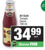 All Gold Tomato Sauce-700ml Each