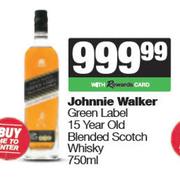 Johnnie Walker Green Label 15 Year Old Blended Scotch Whisky-750ml