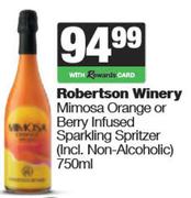 Robertson Winery Mimosa Orange Or Berry Infused Sparkling Spritzer (Incl Non Alcoholic)-750ml