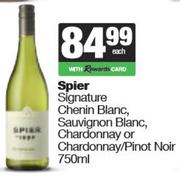 Spier Signature Chenin Blanc, Sauvignon Blanc, Chardonnay Or Chardonnay/Pinot Noir-750ml Each