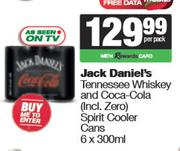 Jack Daniel's Tennessee Whisky And Coca Cola (Incl Zero) Spirit Cooler Cans-6 x 300ml