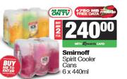 Smirnoff Spirit Cooler Cans-For 2 x 6 x 440ml