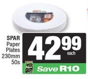 Spar Paper Plates 230mm 50s