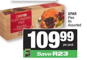 Spar Pies Assorted-6s