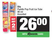 Ola Paddle Pop Fruit Ice Tube Assorted-For 2 x 90ml