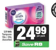 Lil-Lets Tampons Assorted-16s/20s Per Pack