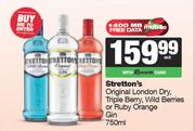 Stretton's Original London Dry,Triple Berry,Wild Berries Or Ruby Orange Gin-750ml