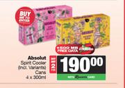 Absolut Spirit Cooler Cans-For 2 x 4 x 300ml