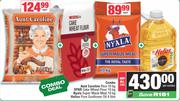 Aunt Caroline Rice-10Kg+Nyala Maize Meal-10Kg+Spar Wheat Flour 10Kg+Helios Sunflower Oil 4Ltr-For Al