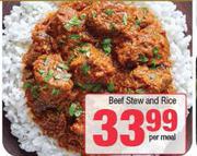 Beef Stew & Rice-Per Meal