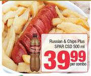 Russian & Chips Plus Spar CSD-500ml Per Combo