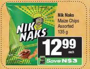 Nik Naks Maize Chips Assorted-135g