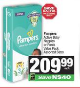 Pampers Active Baby Nappies Or Pants Value Pack Assorted Sizes