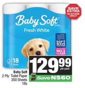 Baby Soft 2 Ply Toilet Paper 350 Sheets-18s Per Pack