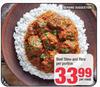 Beef Stew & Rice Per Portion-Per Meal