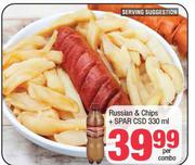 Russian & Chips + Spar CSD 330ml-Per Combo