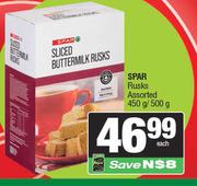 Spar Rusks Assorted-450g/500g