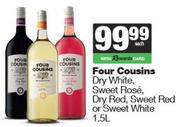 Four Cousins Dry White, Sweet Rose, Dry Red, Sweet Red Or Sweet White-1.5L