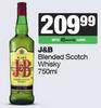 J&B Blended Scotch Whisky-750ml