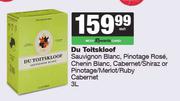 Du Toitskloof Sauvignon,Pinotage,Chenin,Cabernet/Shiraz Or Pinotage/Merlot/Ruby-3L