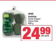 Spar Freshline Green Pepper Value Pack-600g Per Pack