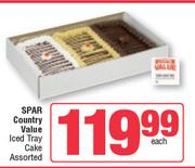 Spar Country Value  Iced Tray Cake Assorted-Each