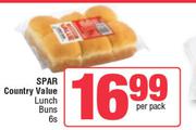Spar Country Value Lunch Buns-6s Per Pack