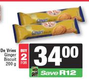 De Vries Ginger Biscuit-200g 