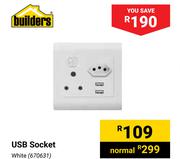 Builders USB Socket White