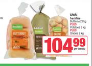 Spar Freshline Butternut 3Kg Plus Potatoes 3Kg Plus Onions 2Kg-Per Combo