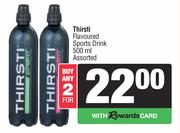 Thirsti Flavoured Sports Drink Assorted-For 2 x 500ml