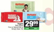 Huggies Baby Wipes Pure Or Natural 56s Or Simply Clean 72s-Per Pack
