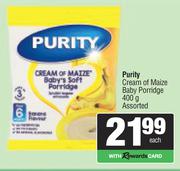 Purity Cream Of Maize Baby Porridge Assorted-400g