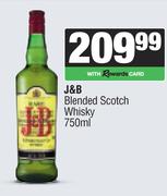 J&B Blended Scotch Whisky-750ml