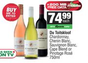 Du Toitskloof Chardonnay,Chenin Blanc Sauvignon,Cape Blend Or Pinotage Rose-750ml