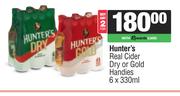 Hunter's Real Cider Dry Or Gold Handies-For 2 x 6 x 330ml