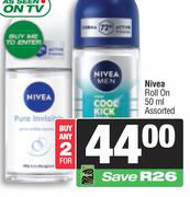 Nivea Roll On Assorted-For 2 x 50ml