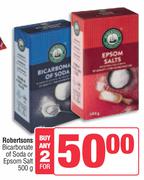 Robertsons Bicarbonate Of Soda Or Epson Salt-For Any 2 x 500g