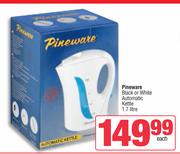 Pineware 1.7Ltr Black Or White Automatic Kettle-Each