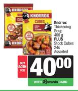 Knorrox Thickening Soup 400g Plus Stock Cubes Assorted 24s-For Both