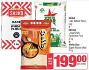 Sasko Cake Wheat Flour 5kg + Spekko Long Grain Parboiled Rice 5kg -For All