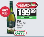 KWV 5 Year Old Brandy-750ml