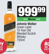 Johnnie Walker Green Label 15 Year Old Blended Scotch Whisky-750ml