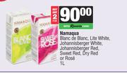 Namaqua Blanc De Blanc,Lite White Johannisberger Red,Sweet Red,Dry Red Or Rose-For 2 x 1L