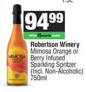 Robertson Winery Mimosa Orange Or Berry Infused Sparkling Spritzer-750ml