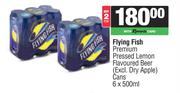 Flying Fish Premium Pressed Lemon Flavoured Beer Cans-For 2 x 6 x 500ml